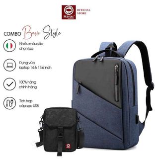 COMBO BALO LAPTOP NĂNG ĐỘNG TRẺ TRUNG HR298 VÀ TÚI ĐEO MINI HR281 - HARAS