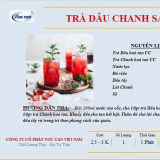 bột trà dâu hòa tan uc gói 1kg