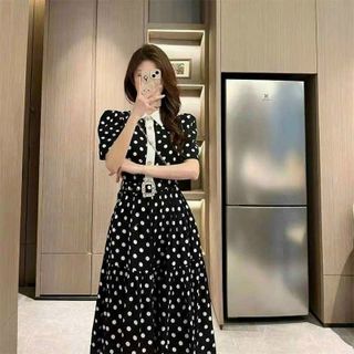 Đầm Quảng Châu DR chất liệu xô lụa nhập khẩu độc quyền