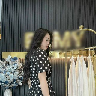 Đầm Quảng Châu DR chất liệu xô lụa nhập khẩu độc quyền