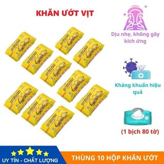 Khăn ướt vịt vàng thùng 10 gói