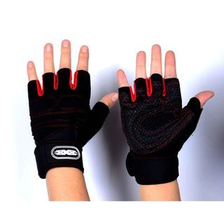Găng tay thể thao chất lượng cao, găng tay hở ngón có hạt cao su chống trơn trượt bảo vệ tay khi tập luyện và thi đấu