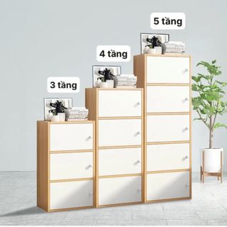 Kệ gỗ đựng đồ Tủ gỗ 3 tầng đa năng chất liệu MDF trang trí nhà cửa