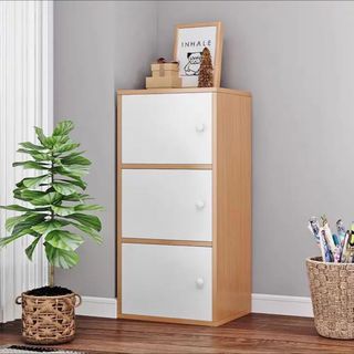 Kệ gỗ đựng đồ Tủ gỗ 3 tầng đa năng chất liệu MDF trang trí nhà cửa