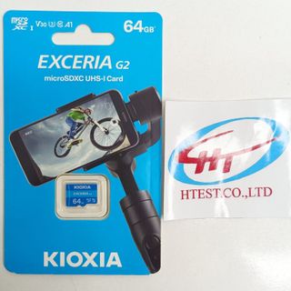 Thẻ nhớ microSDXC 64GB G2 UHS-I C10 A1 U3 V30 Kioxia Exceria Class 10, xanh dương