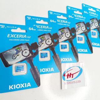 Thẻ nhớ microSDXC 64GB G2 UHS-I C10 A1 U3 V30 Kioxia Exceria Class 10, xanh dương