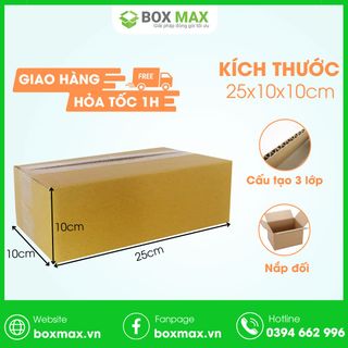 Hộp carton gói hàng size 25x15x10 giá sỉ