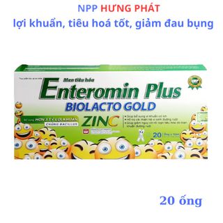 ENTEROMIN PLUS BIOLACTO GOLD ZINC Bổ sung lợi khuẩn, tiêu hoá tốt, tăng đề kháng 20 ống giá sỉ