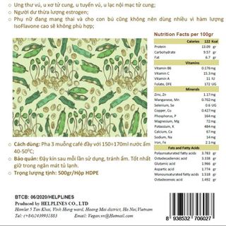 Bột dinh dưỡng mầm đậu nành Organic không biến đổi Gen (Non-GMO) loại cao cấp, hàng hiệu (500g)