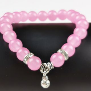 Chuỗi vòng đeo tay thời trang mẫu mới màu hồng cho nữ mix phụ kiện
