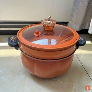 (Có Xửng) Nồi Áp Suất Bí Ngô 8L Kèm Xửng Hấp Cao Cấp