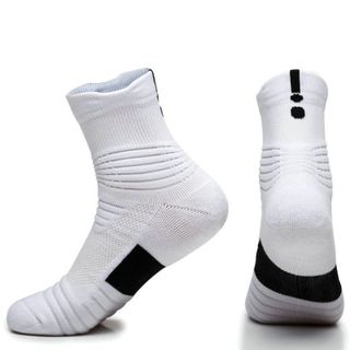 Tất thể thao đá bón nam nữ, vớ trắng cổ cao cotton dày dặn cao cấp