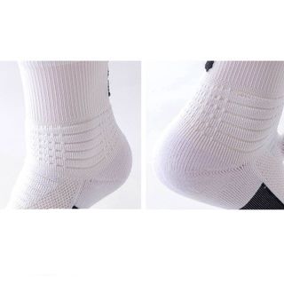 Tất thể thao đá bón nam nữ, vớ trắng cổ cao cotton dày dặn cao cấp