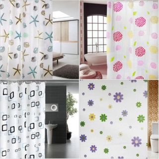 Rèm cửa nhà tắm vải nilon EVA mềm, mỏng, nhẹ không thấm nước (rộng 1m8, dài 2m)