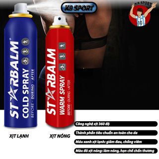 Bình xịt NÓNG, bình xịt LẠNH, chai xịt Starbalm giảm đau, làm nóng, lạnh cơ chống chấn thương