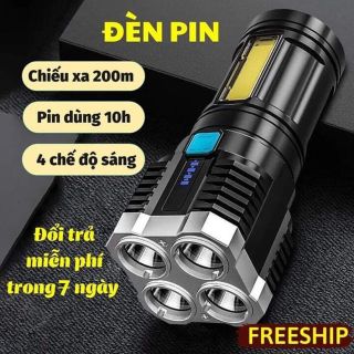 Đèn pin 4 mắt siêu sáng