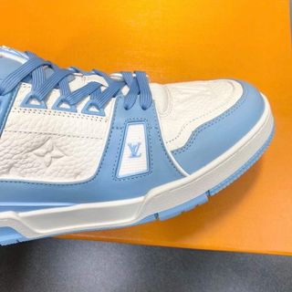 Giày Thể Thao Sneaker LV Trainer  Xanh- Trắng   ( Hàng Cao Cấp )