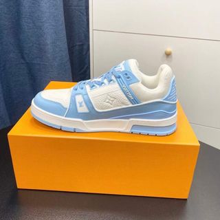 Giày Thể Thao Sneaker LV Trainer  Xanh- Trắng   ( Hàng Cao Cấp )
