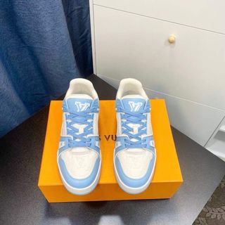 Giày Thể Thao Sneaker LV Trainer  Xanh- Trắng   ( Hàng Cao Cấp )