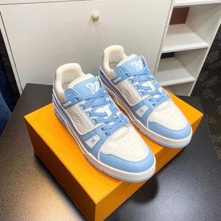 Giày Thể Thao Sneaker LV Trainer  Xanh- Trắng   ( Hàng Cao Cấp )