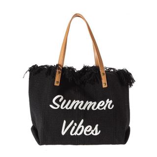 Túi sách vải Summer Vibes túi đi biển canvas quai da phong cách Hàn Quốc sang chảnh hot 2023 giá sỉ