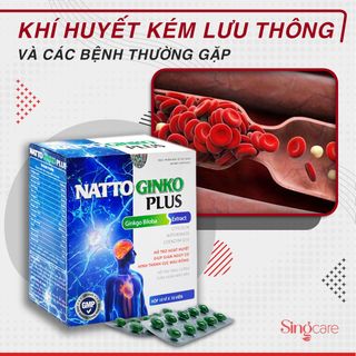 Viên Uống Natto Ginko Plus Hộp 10 vỉ x 10 viên (Hỗ trợ hoạt huyết, tăng cường tuần hoàn máu não, giảm nguy cơ hình thành cục máu đông) giá sỉ