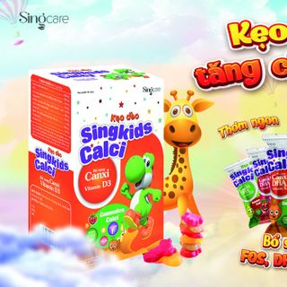 Kẹo dẻo SingKids Calci - Bổ sung Canxi và vitamin D3