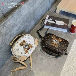 Túi 2 khoá gấu thêu