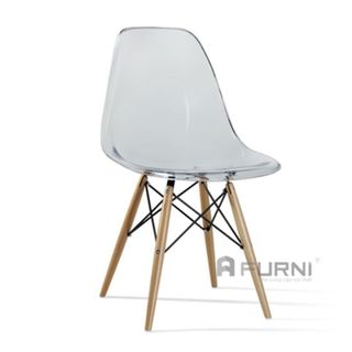 [Thanh lý] Ghế ăn thân nhựa trong suốt chân gỗ nhập khẩu DSW PC FURNI