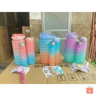 Set 3 Bình Nước Nhiều Màu Kèm Sticker