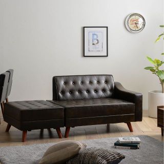Ghế sofa dài Genna Couch Japan - Màu nâu đen giá sỉ