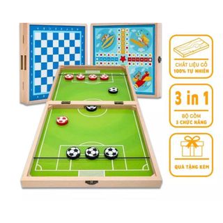 Đồ Chơi Thông Minh Cờ 3in1: Cờ Vua, Cờ Cá Ngựa và Cờ Búng, bộ cờ 3in1 bằng gỗ cho bé, đồ chơi giáo dục cho bé