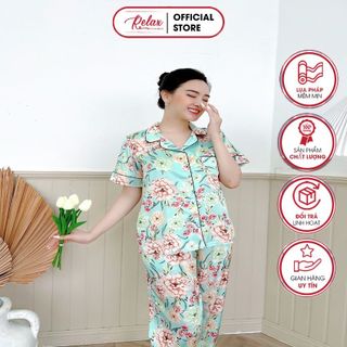 Bộ Pyjama Nữ Tay ngắn Quần Dài RELAX HW1003 Họa Tiết Lụa Pháp Cao Cấp Mềm Mịn Nhẹ Nhàng Như Tơ Sang Trọng