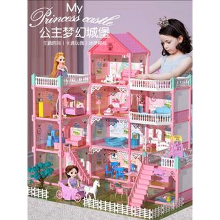 Ảnh thật] - Đồ chơi giải trí lắp đặt nhà cửa Búp Bê - vi la Barbie nhiều lớp kích tấc Lớn cute cho bé gái