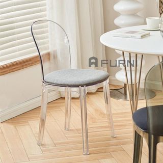 Ghế tiếp khách nhựa trong suốt có nệm ngồi ICE 2A-PC FURNI