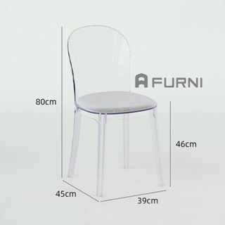 Ghế tiếp khách nhựa trong suốt có nệm ngồi ICE 2A-PC FURNI