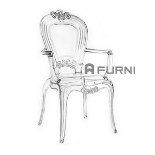 Ghế nhà hàng nhựa đúc trong suốt có tay Ghost Arm 2A-PC FURNI