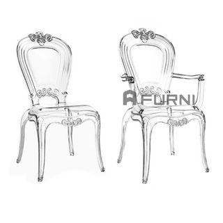 Ghế nhà hàng nhựa đúc trong suốt có tay Ghost Arm 2A-PC FURNI