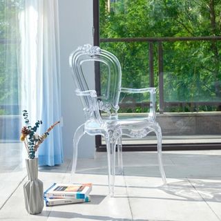 Ghế nhà hàng nhựa đúc trong suốt có tay Ghost Arm 2A-PC FURNI