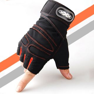 Găng tay thể thao hở ngón có hạt cao su chống trơn trượt bảo vệ tay khi tập luyện và thi đấu