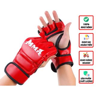 Găng tay đấm bốc MMA hở ngón cao cấp, găng tay boxing bảo vệ khớp ngón tay nâng cao hiệu suất, phát triển kĩ năng giá sỉ