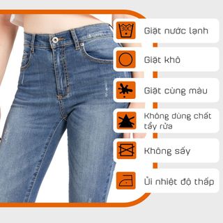 Quần Jean Nữ Skinny Cao Cấp COTONFIO 8079-5 ống ôm cào xước thời trang