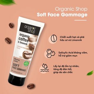 Tẩy da chết mặt Organic cafe, tẩy tế bào chết cà phê nhập khẩu Nga 75ml