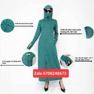 Áo chống nắng dáng dài toàn thân siêu mát 2 lớp