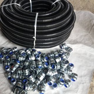 Ống ruột gà lõi thép / Ống ruột gà tráng kẽm / Ống kẽm đàn hồi bọc nhựa PVC