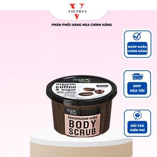 Tẩy tế bào chết toàn thân Organic Shop Coffee & Sugar Body Scrub, tẩy da chết cà phê nhập khẩu Nga