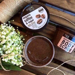 Tẩy tế bào chết toàn thân Organic Shop Coffee & Sugar Body Scrub, tẩy da chết cà phê nhập khẩu Nga