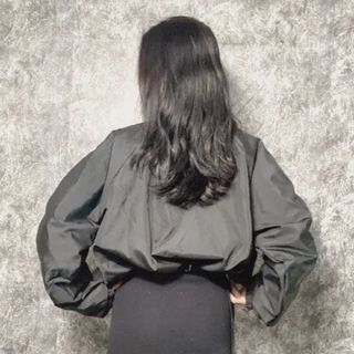 Áo khoác dù 2 lớp tay 2 sọc thể thao dáng lửng có dây rút phong cách
