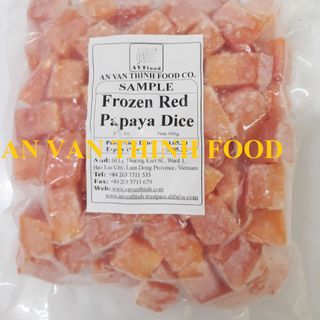ĐU ĐỦ ĐÔNG LẠNH, ĐU ĐỦ ĐỎ ĐÔNG LẠNH, IQF RED PAPAYA, IQF PAPAYA, FROZEN RED PAPAYA, FROZEN PAPAYA - AN VAN THINH FOOD