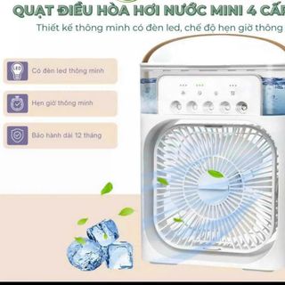 Quạt Điều Hòa Hơi Nước Mini - Quạt Phun Sương Tạo Ẩm Làm Mát Để Bàn Hẹn Giờ Thông Minh